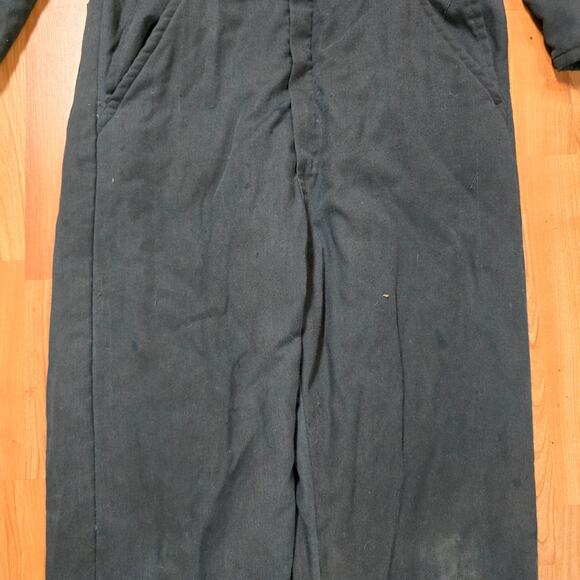 Vintage Sears Coveralls M Black Jumpsuit Industrial Uniform Workwear 80s - Picture 3 of 15